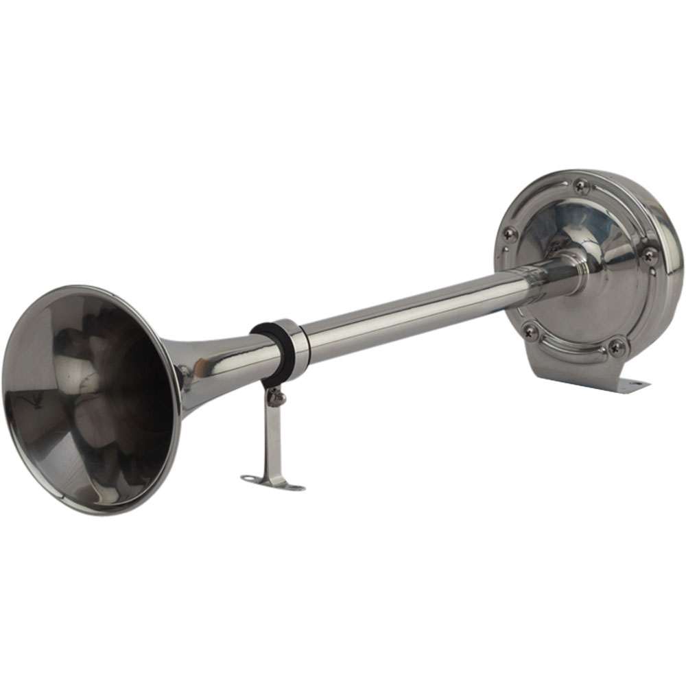Sea-Dog MaxBlast stainless steel 12V single trumpet horn for marine use