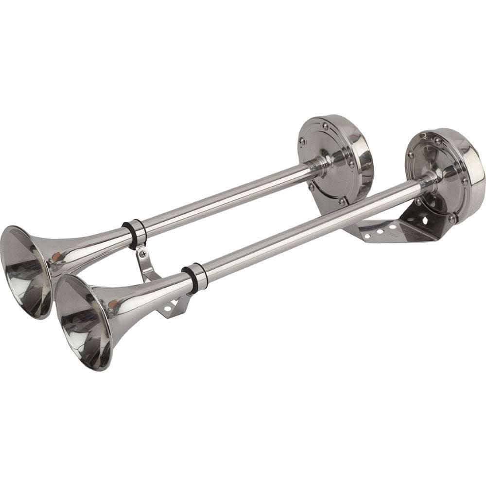 Sea-Dog MaxBlast dual stainless steel trumpet 12V horn for marine use