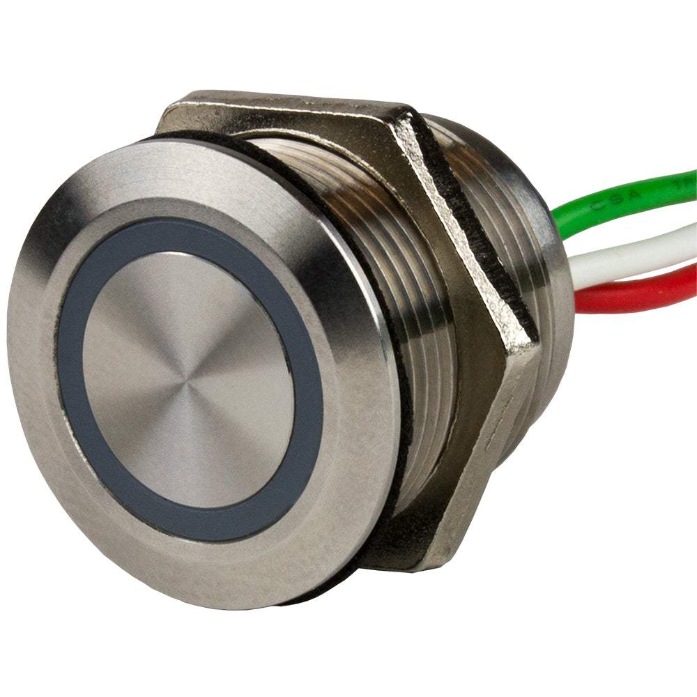 Sea-Dog stainless steel LED dimmer switch with on-off feature and color-coded ring