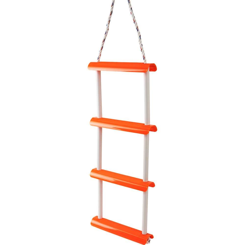 Sea-Dog Folding Ladder 4 step orange polycarbonate portable emergency boarding ladder with nylon rope