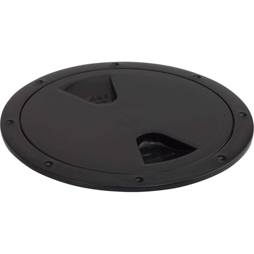 Sea-Dog screw-out black deck plate 4 inch polypropylene marine hatch cover