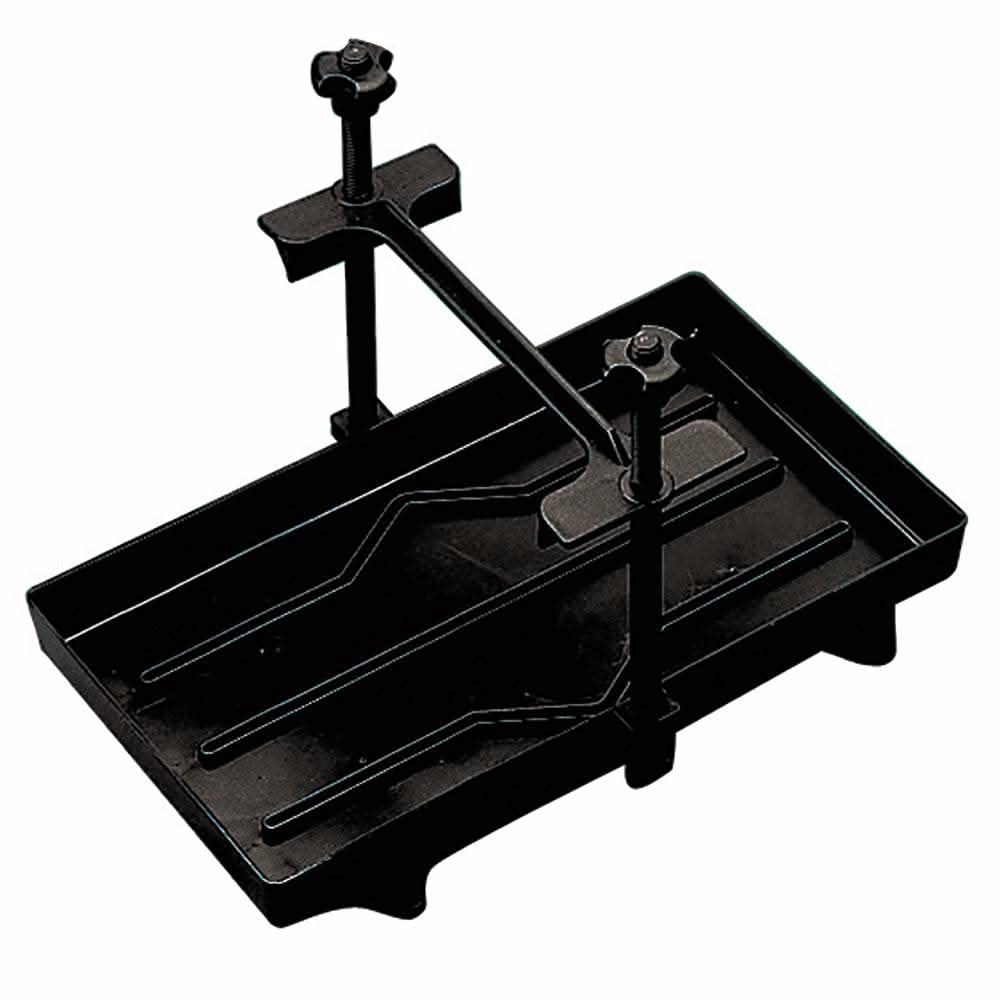 Sea-Dog Battery Tray with clamp for 27 series batteries, black polypropylene construction