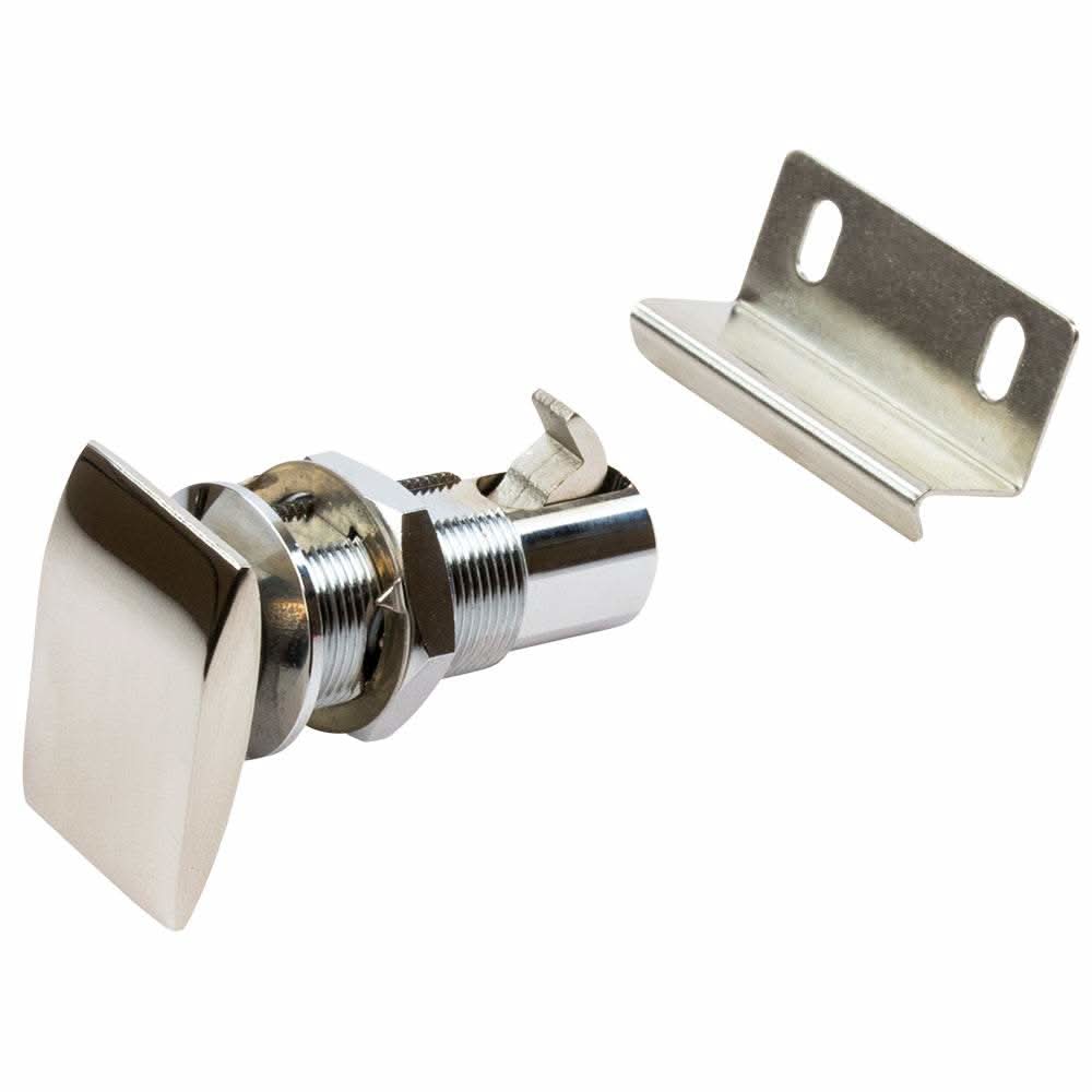 Sea-Dog stainless steel push button rectangular cabinet latch with catch, corrosion-resistant and low profile design
