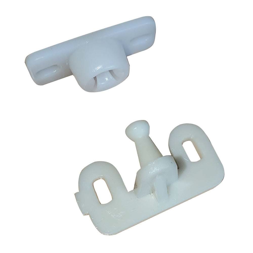 Sea-Dog Door Catch made of durable white injection molded nylon for secure cabinet closure.