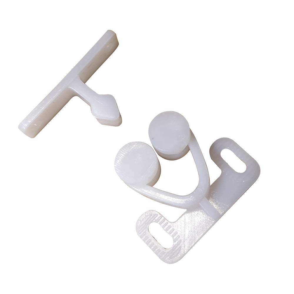 Sea-Dog Twin Roller Door Catch white nylon cabinet latch secure closure