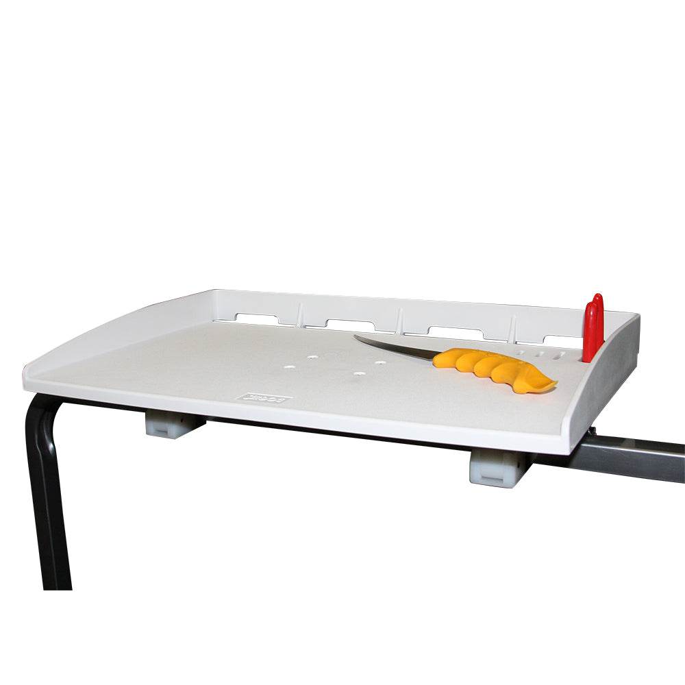 Sea-Dog Square Tube Rail Mount Fillet Table 30-inch with knife holder and towel bar
