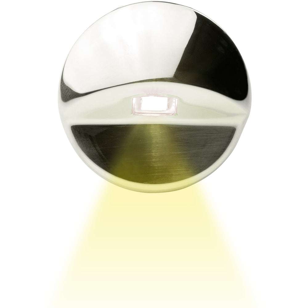 Sea-Dog LED Alcor Courtesy Light white stainless steel recessed LED light with yellow beam