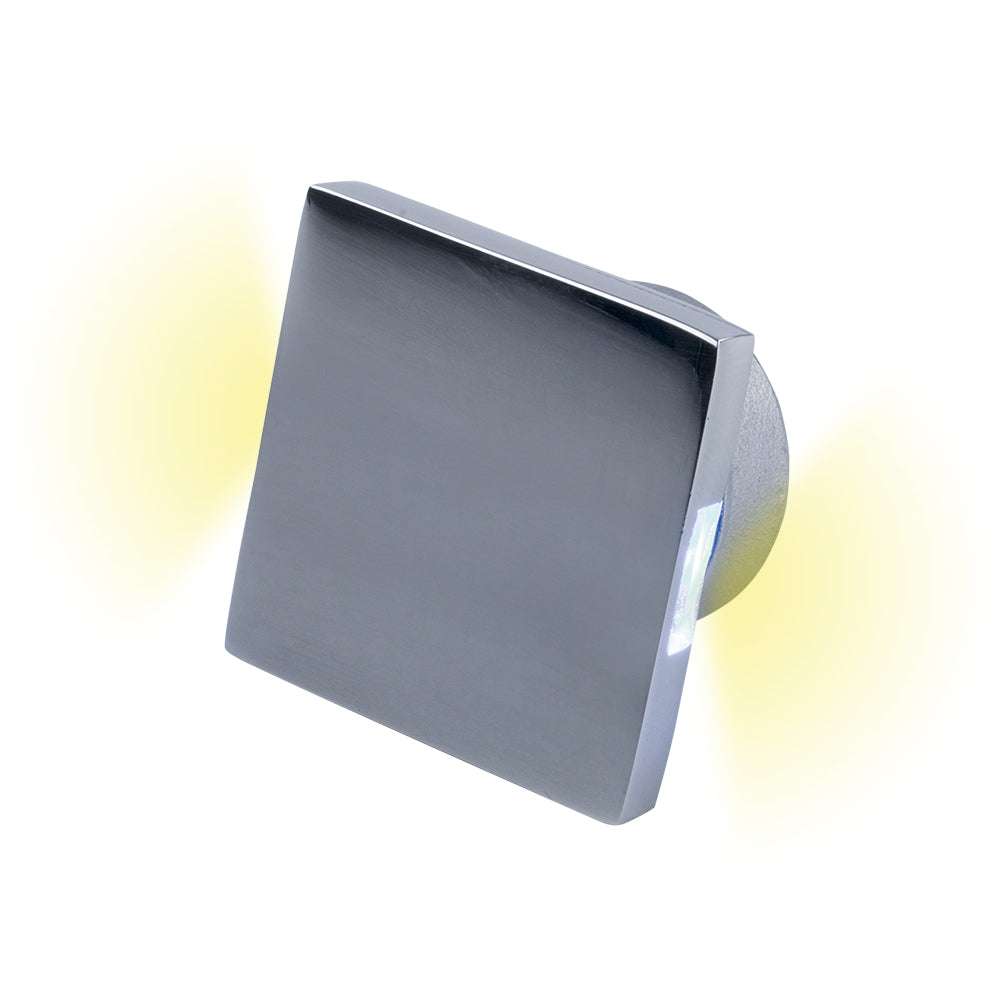 Sea-Dog LED Square Courtesy Light white stainless steel recessed mount with dual LED bulbs
