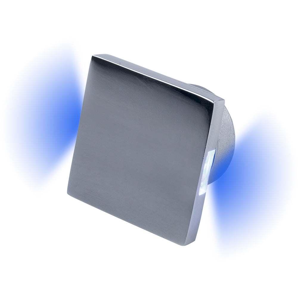 Sea-Dog LED Square Courtesy Light blue stainless steel recessed mount