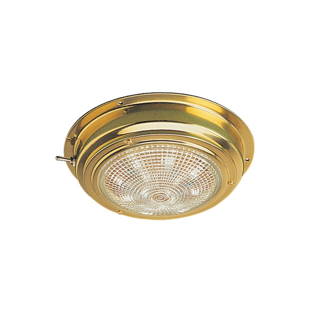 Sea-Dog Brass LED Dome Light with 4-inch lens and polished brass finish