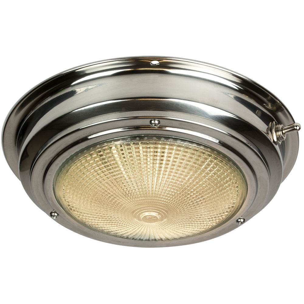 Sea-Dog Stainless Steel Dome Light with 5-inch textured lens and corrosion-resistant housing