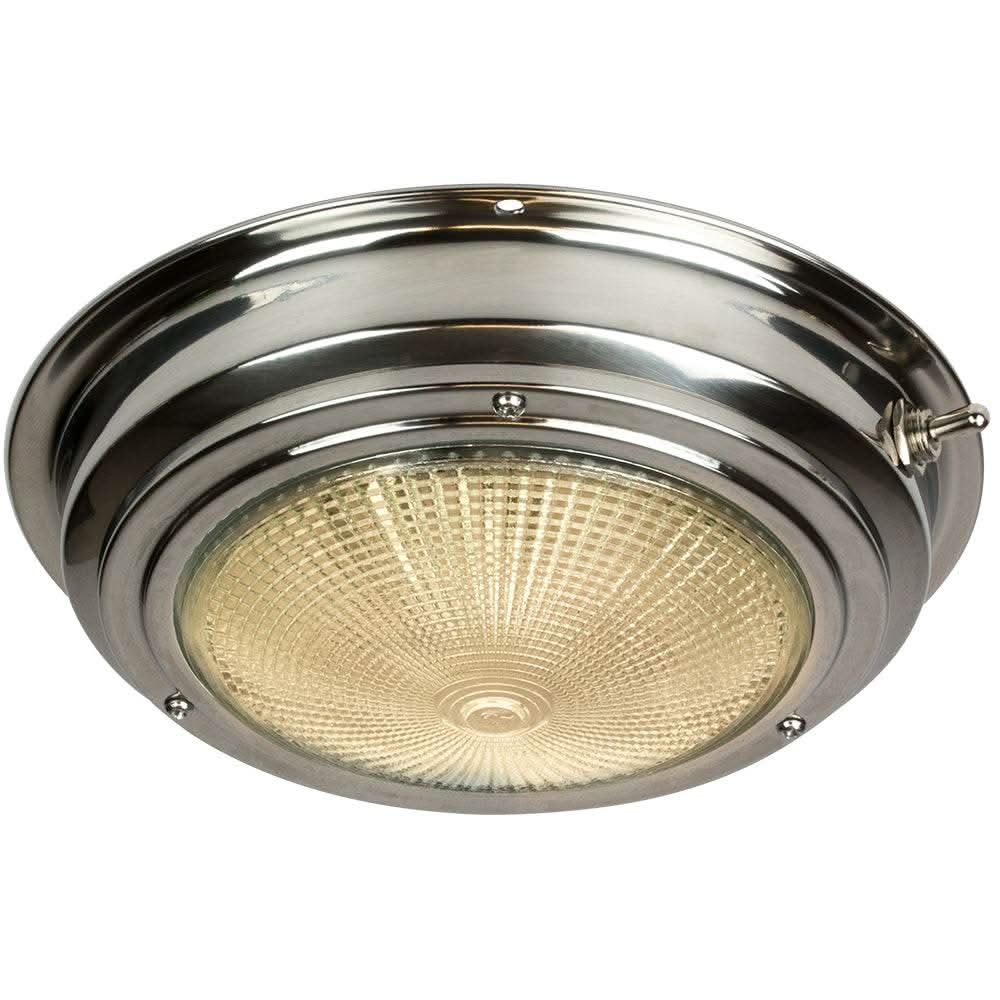 Sea-Dog Stainless Steel Dome Light with 5-inch textured lens and corrosion-resistant housing