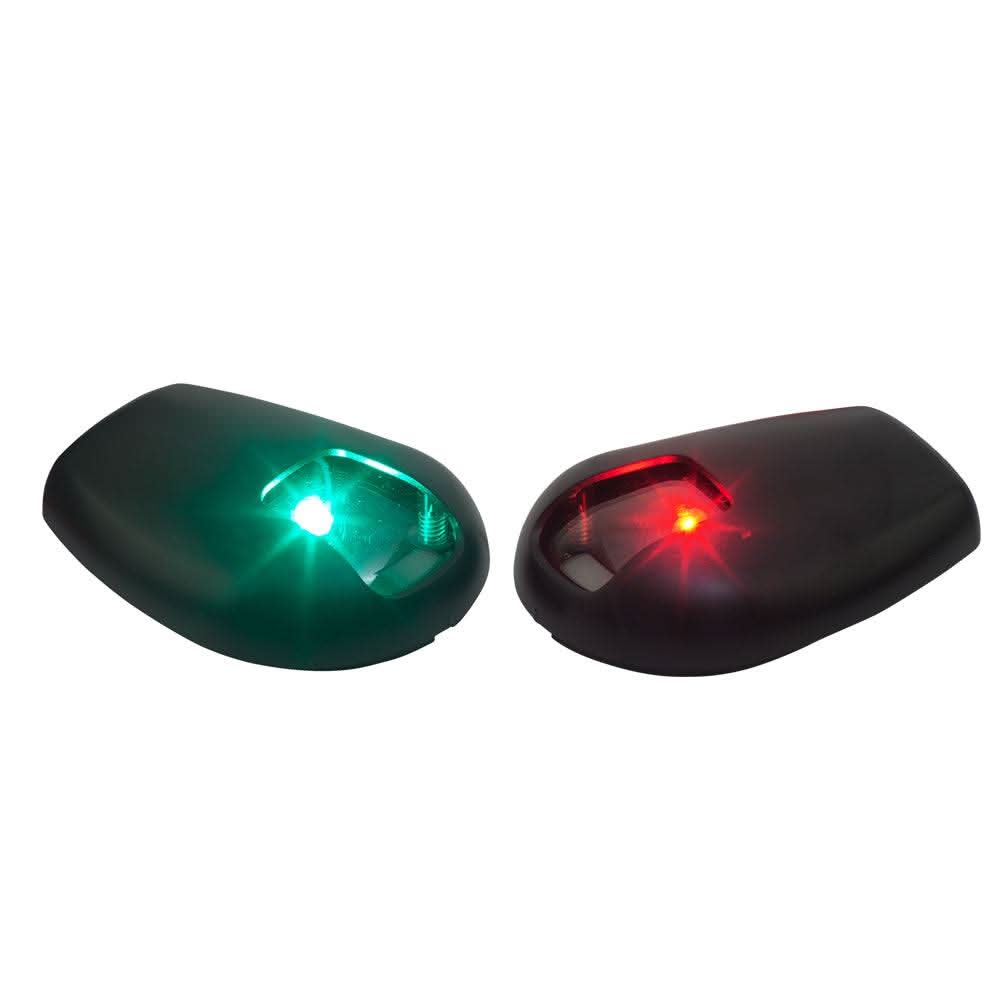 Sea-Dog black side mount LED navigation lights with green and red 1 NM USCG approved lenses for port and starboard