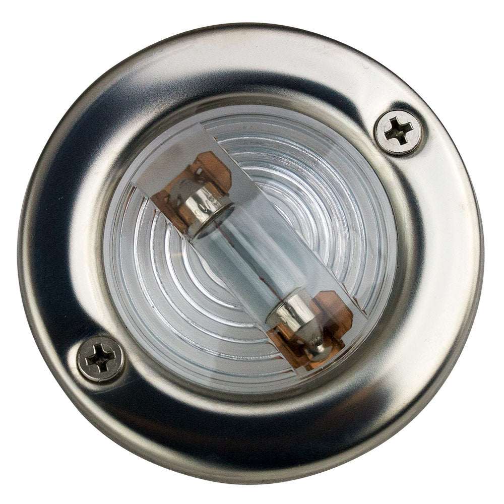 Sea-Dog Stainless Steel round transom light with clear lens and two fasteners