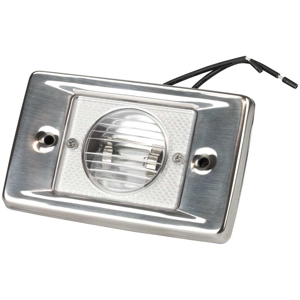 Sea-Dog Stainless Steel rectangular transom light with wiring and mounting holes