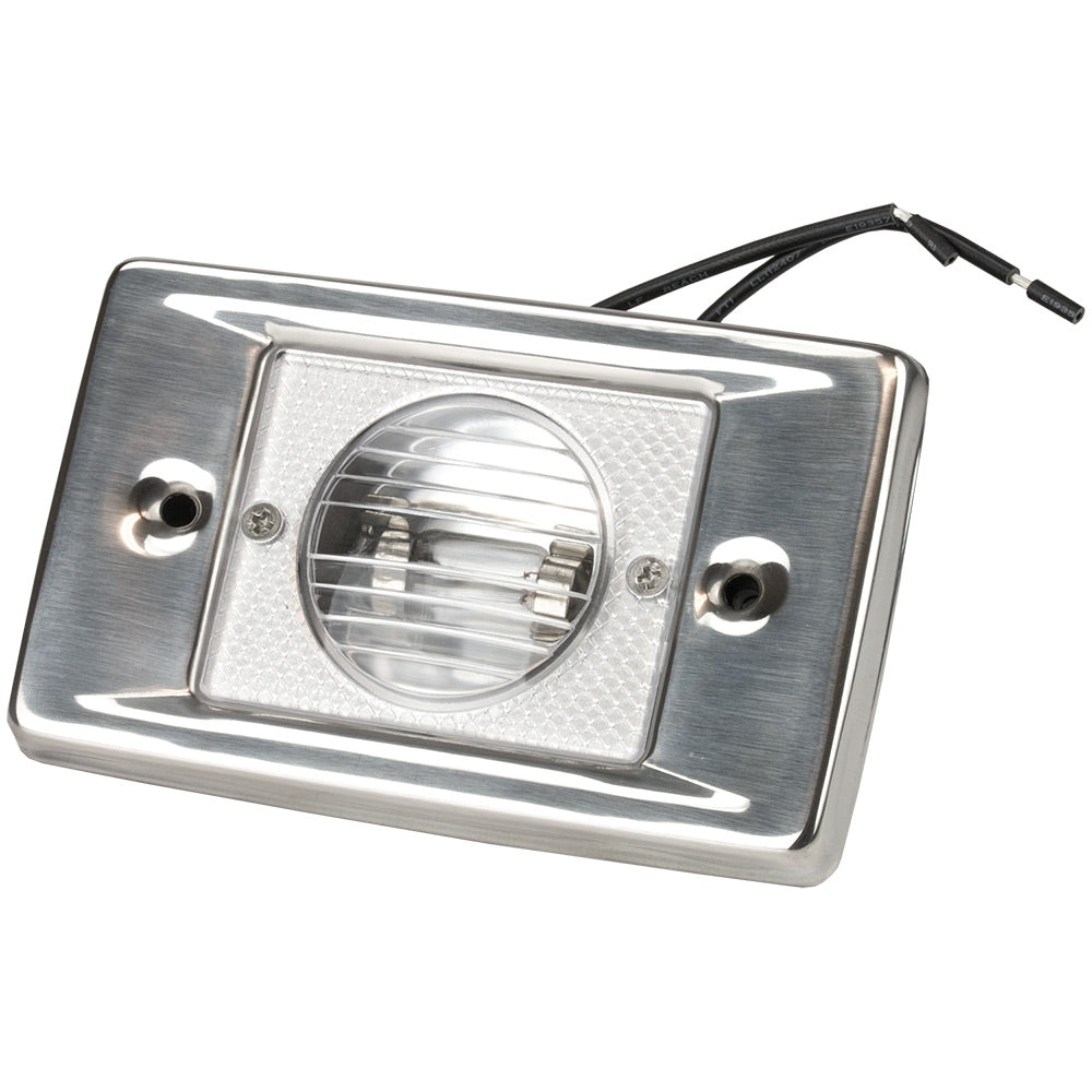 Sea-Dog Stainless Steel rectangular transom light with wiring and mounting holes