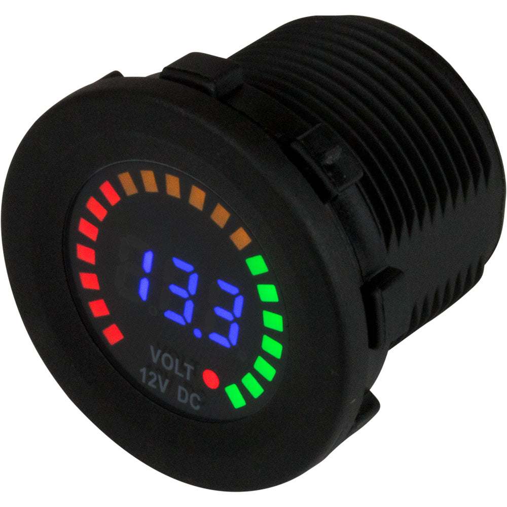 Sea-Dog round voltage meter DC 5V-15V with rainbow dial and digital display