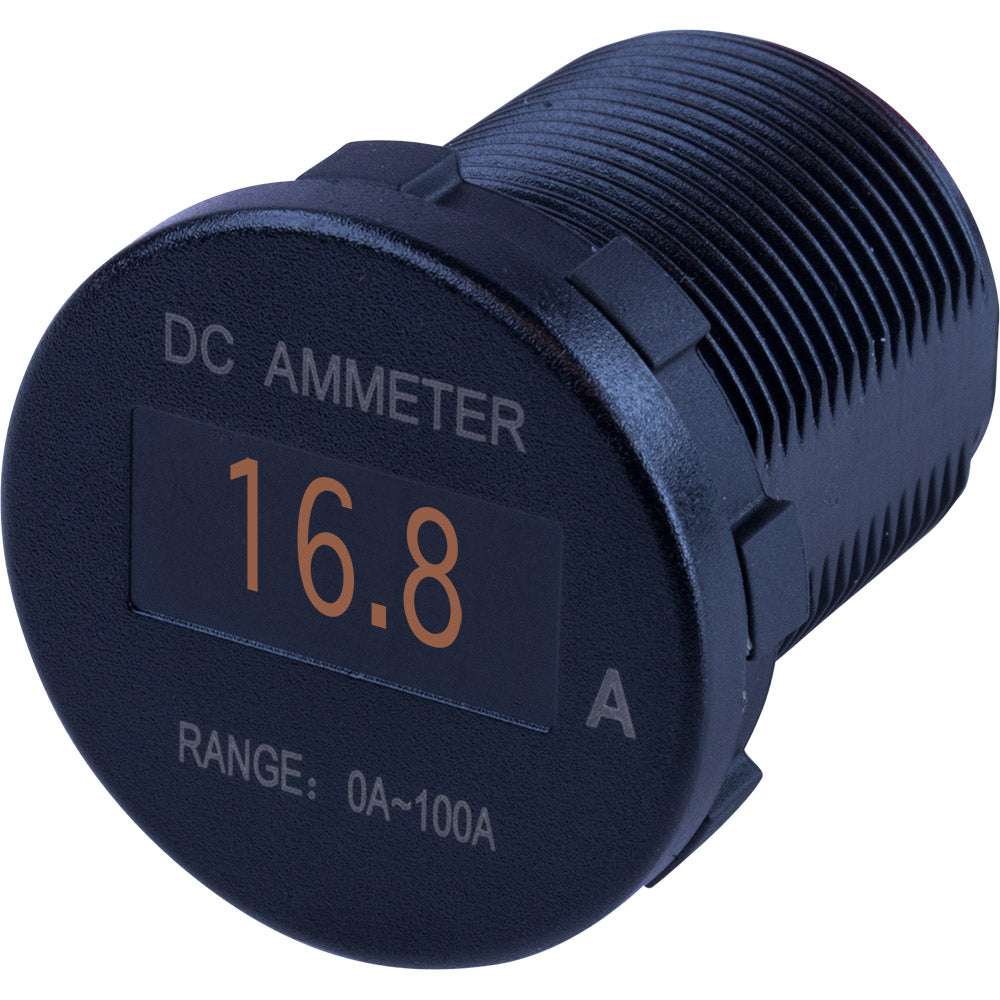Sea-Dog Round OLED DC Amp Meter 0-100A with waterproof OLED display and durable nylon housing