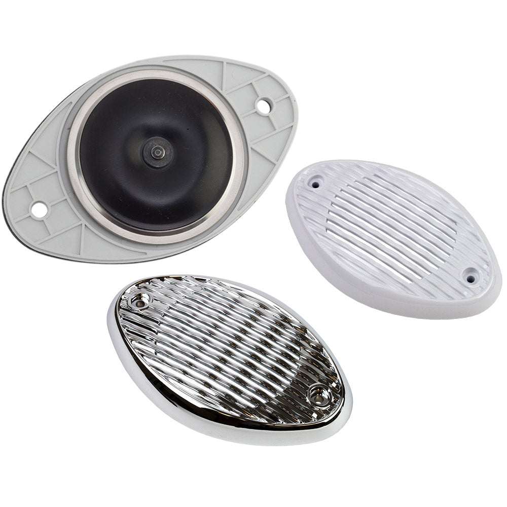 Sea-Dog Drop-In Hidden Horn V.3 with chrome and white grills for marine use