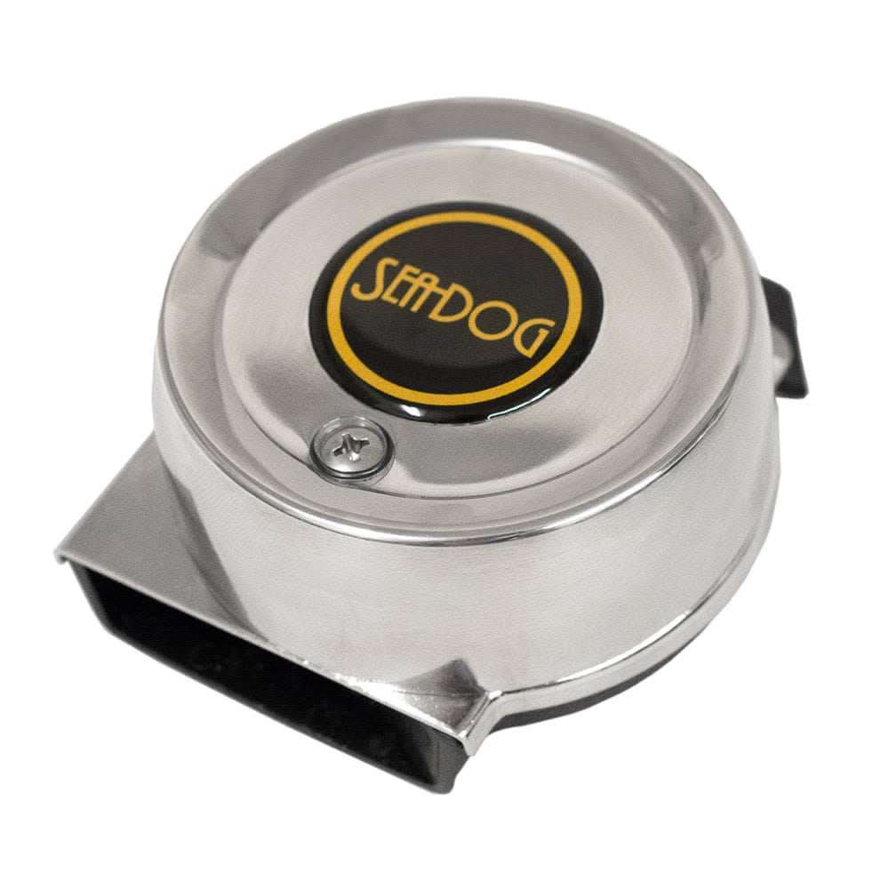 Sea-Dog Max Blast single mini compact horn with stainless steel cover and corrosion-resistant housing