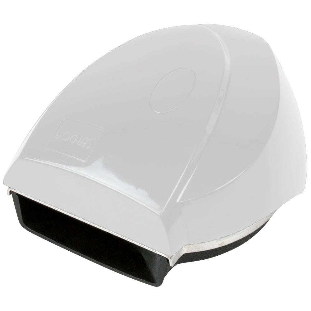 Sea-Dog Sonic Mini white compact marine horn with ASA plastic cover and mounting bracket