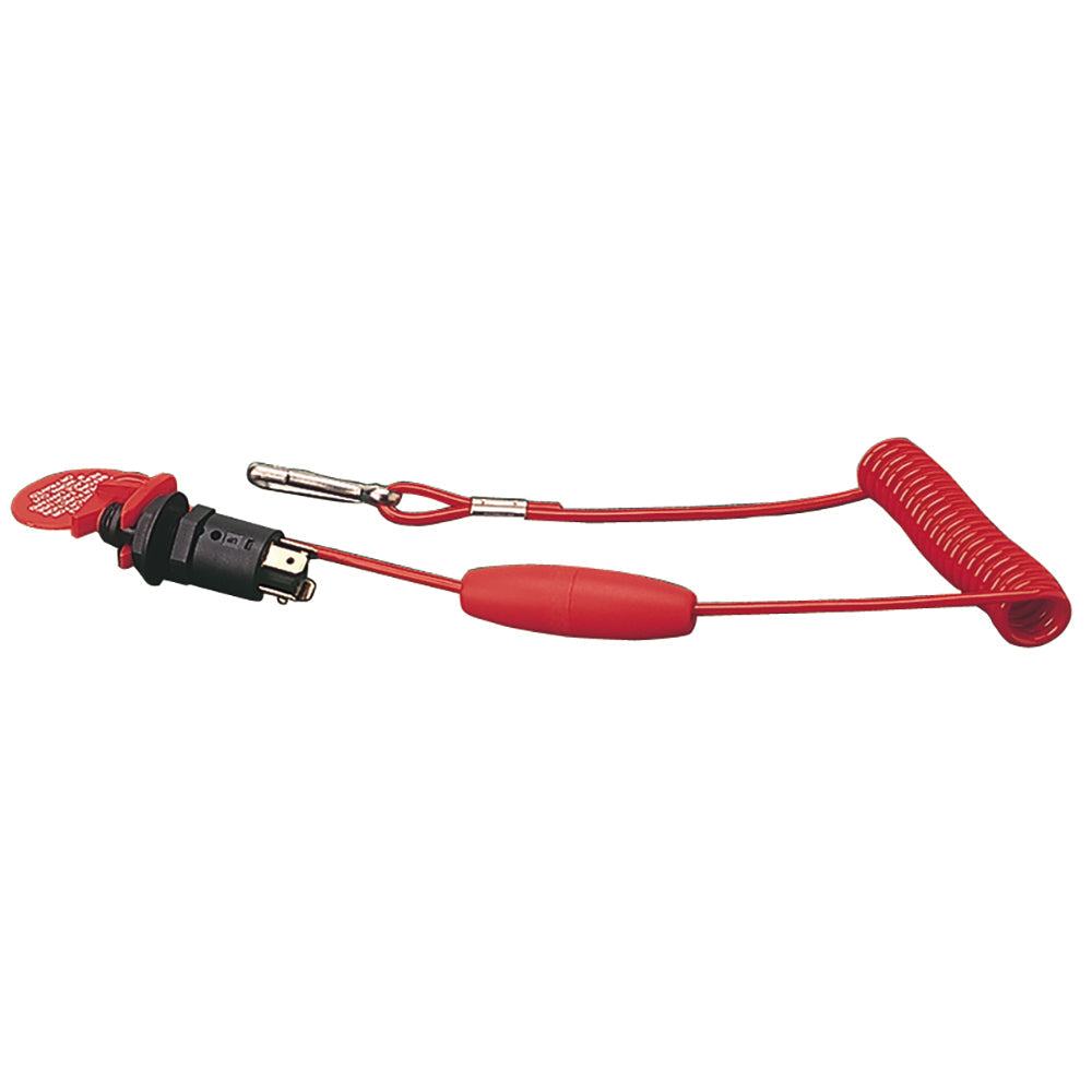 Sea-Dog Universal Kill Switch with red floating lanyard for marine emergency stop