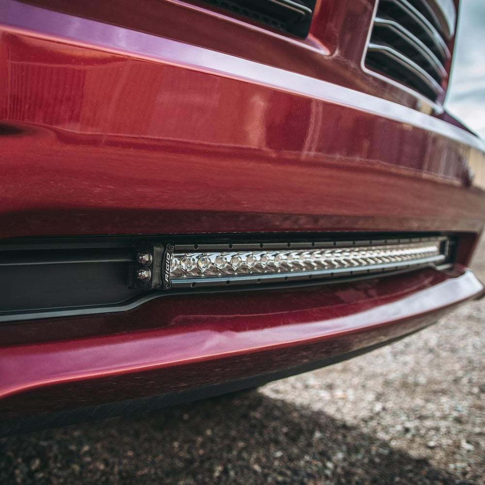 RIGID Industries black bumper mount for 2013-2018 RAM 1500 with 40" LED light bar installed
