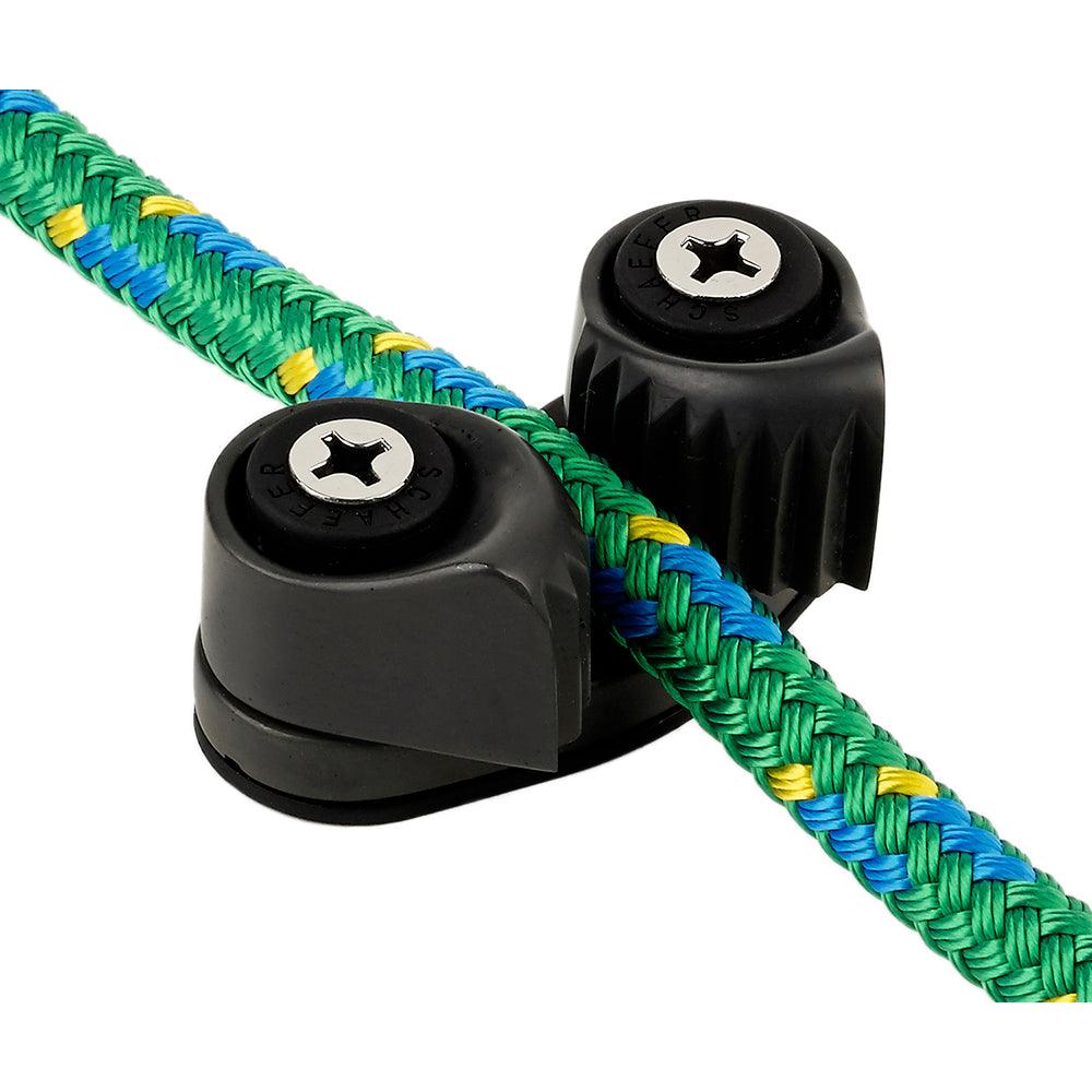 Schaefer Fast Entry Cam Cleat for 1/4"-7/16" line with die cast aluminum cams and easy rope entry design