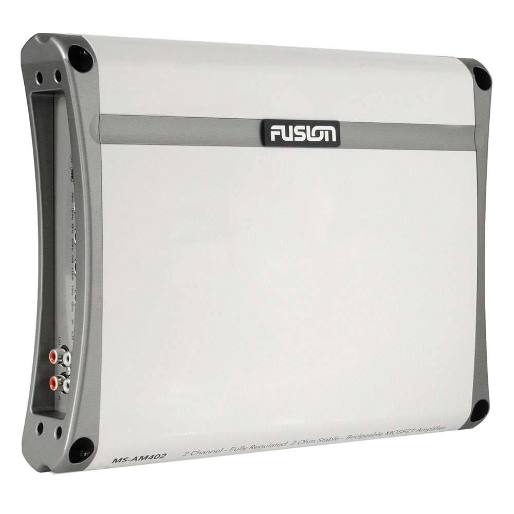 FUSION MS-AM402 400W 2 channel marine amplifier with stainless steel chassis and heat sink technology