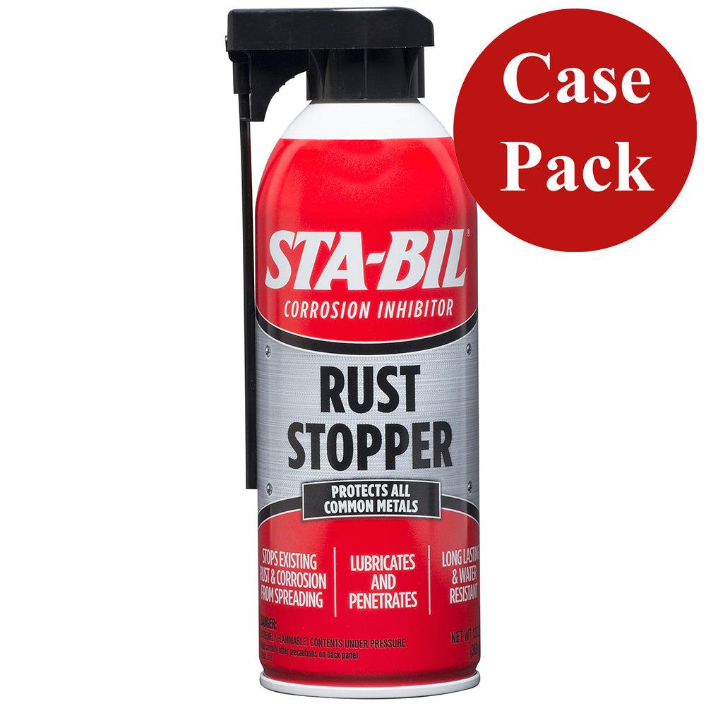STA-BIL Rust Stopper corrosion inhibitor spray can with case pack label