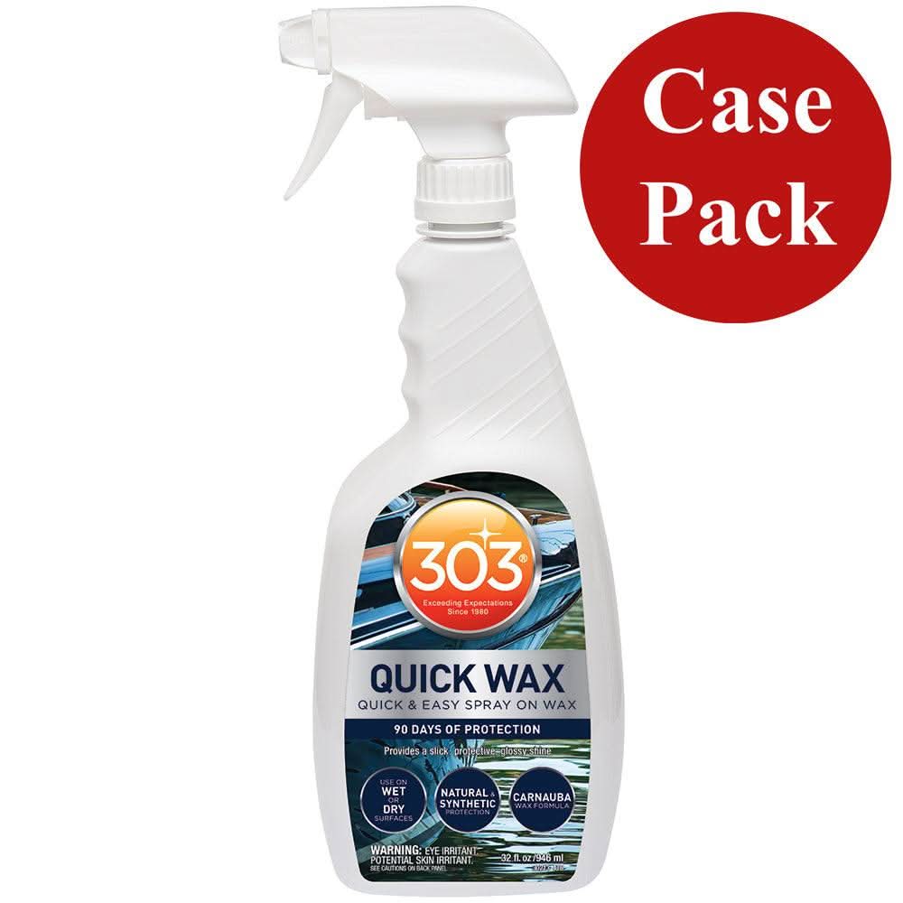 303 Marine Quick Wax spray bottle 32oz case pack of 6 for boat cleaning and UV protection