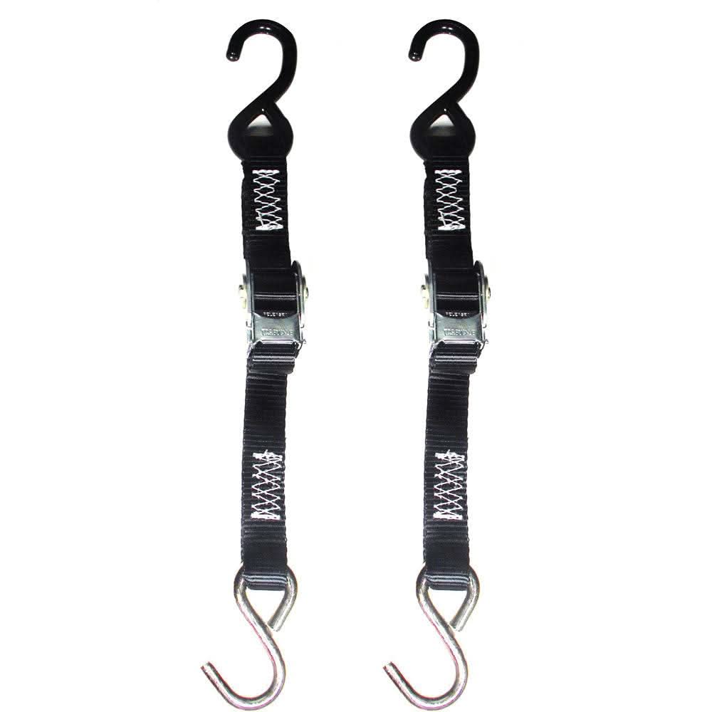 Quick Tite Trailer Tie-Down 1 inch by 4 feet with heavy duty hooks and high carbon steel buckle for small boats