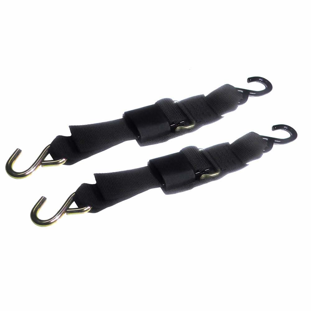 Rod Saver quick release trailer tie-down straps 2x4 feet pair with hooks and protective pads