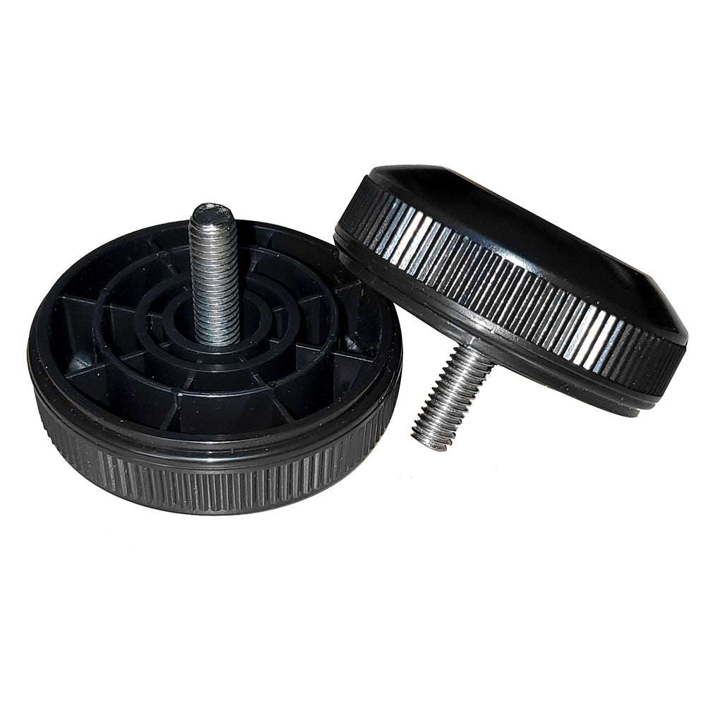 Furuno Mounting Bracket Knobs for GP1971F with threaded metal studs, black plastic knobs, set of two