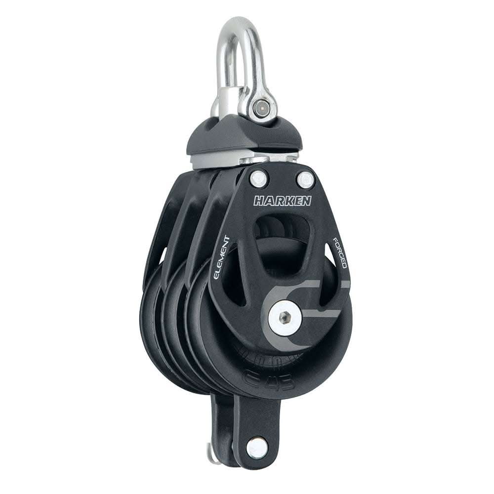 Harken 45mm triple element block with swivel and becket for sailing rigging