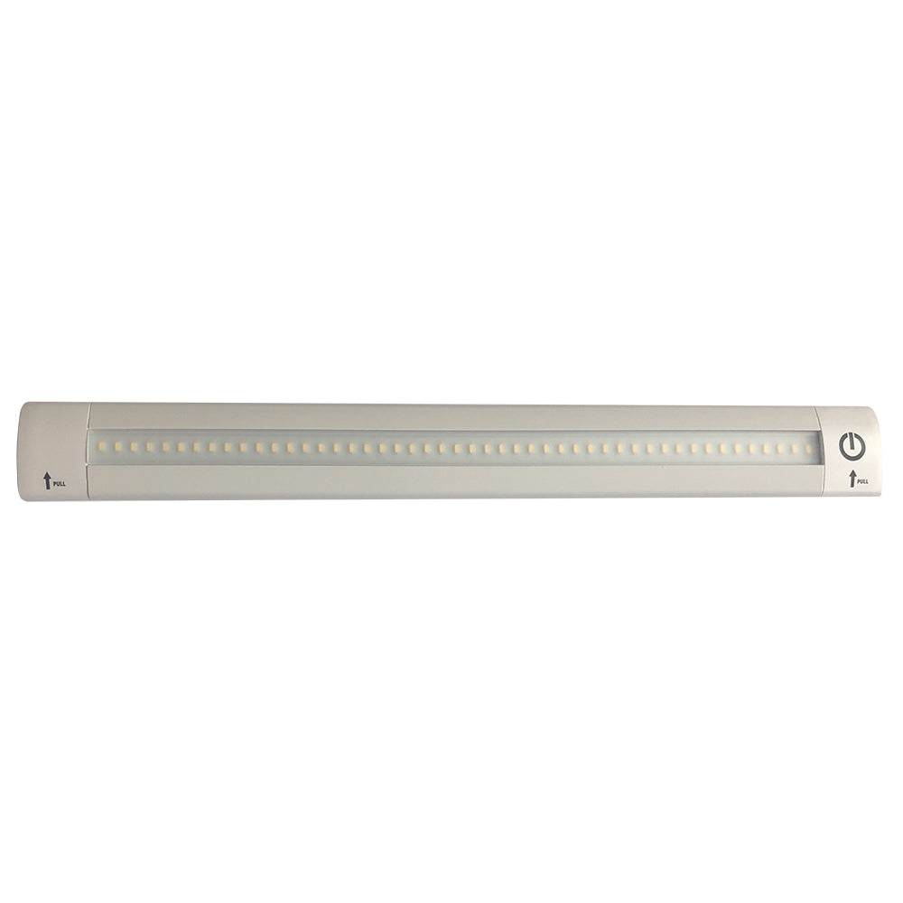 Lunasea 12-inch warm white LED light bar with built-in dimmer and adjustable angle, 24VDC for indoor use