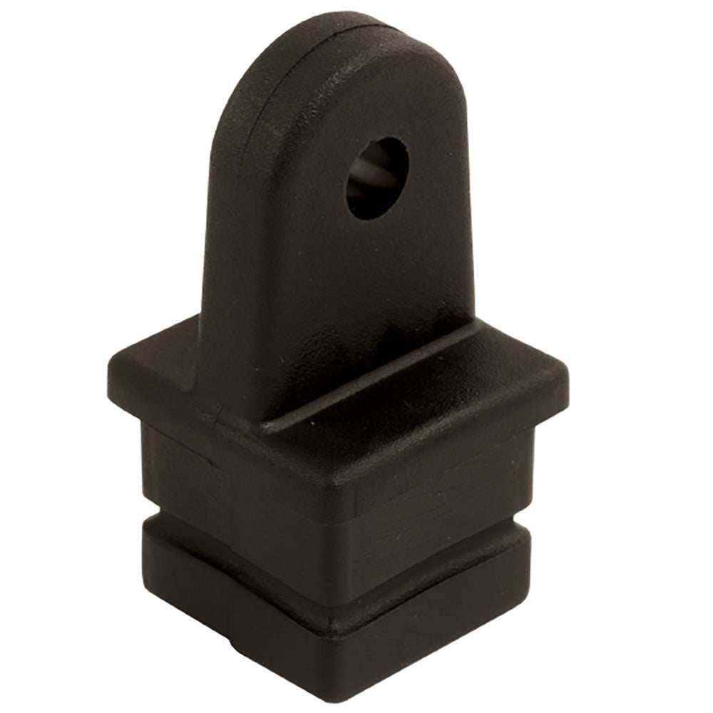 Black nylon square tube top insert for 1 inch tubing by Sea-Dog, UV stabilized and injection molded.