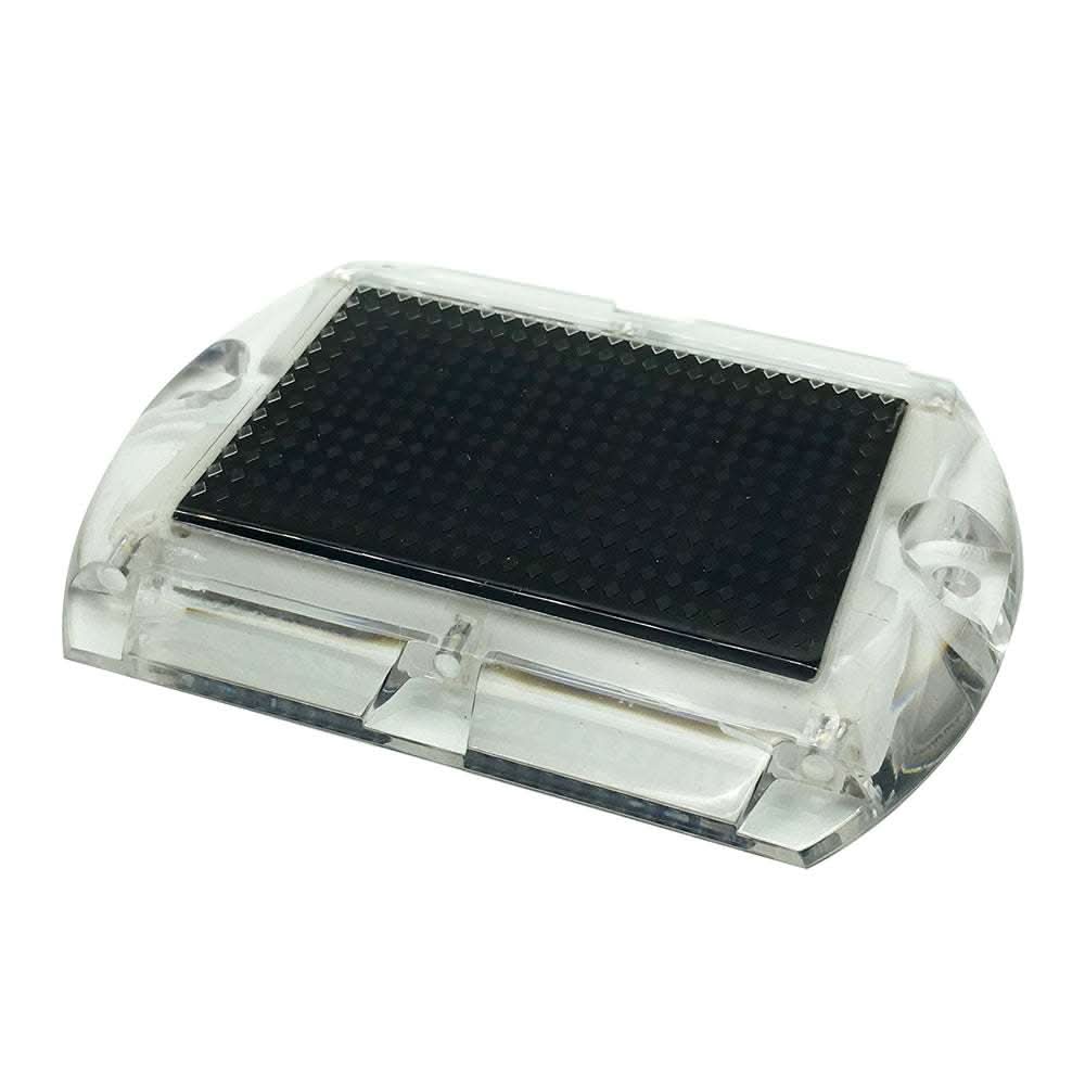 Hydro Glow S1R ultra thin red solar dock, deck, and pathway light with high impact polycarbonate body and efficient solar panel