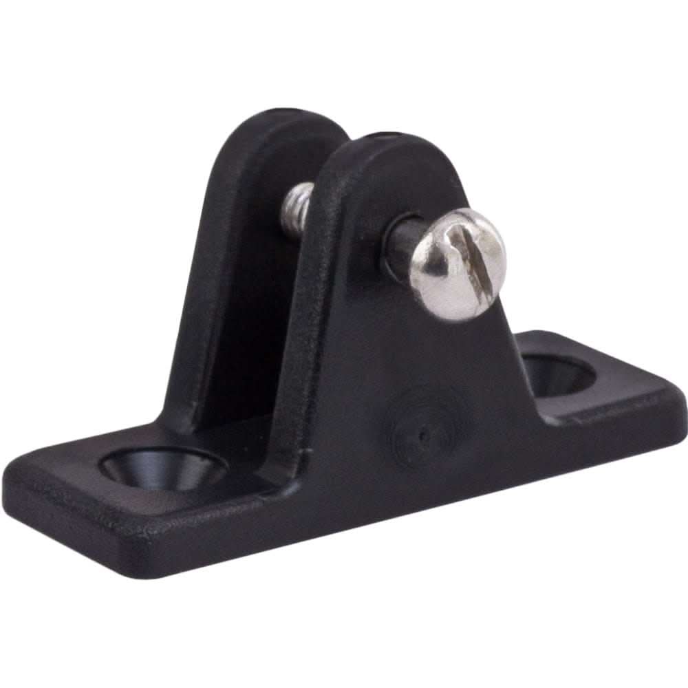 Black Sea-Dog Nylon Angled Deck Hinge with metal pin for marine mounting applications