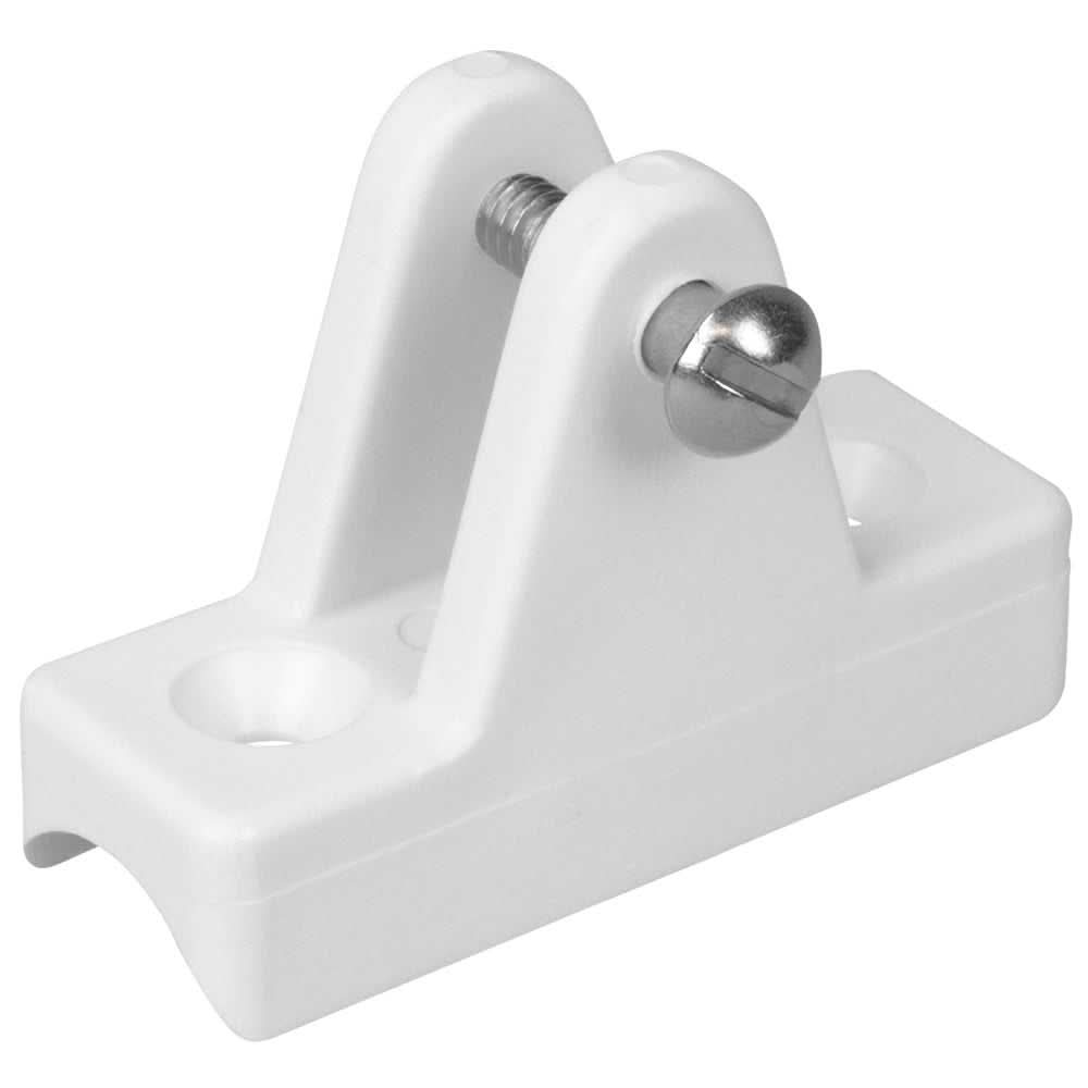 Sea-Dog nylon concave deck hinge in white for Bimini tops with 3/16 inch pin and UV stabilized nylon construction