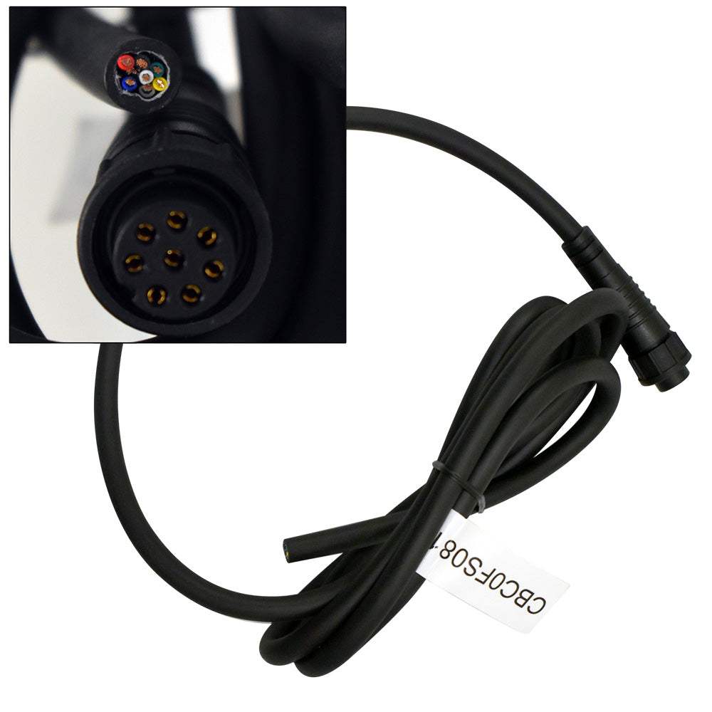 Furuno power cable for GP1871F and GP1971F displays with 8-pin connector and bare wire ends, 4.5 feet long