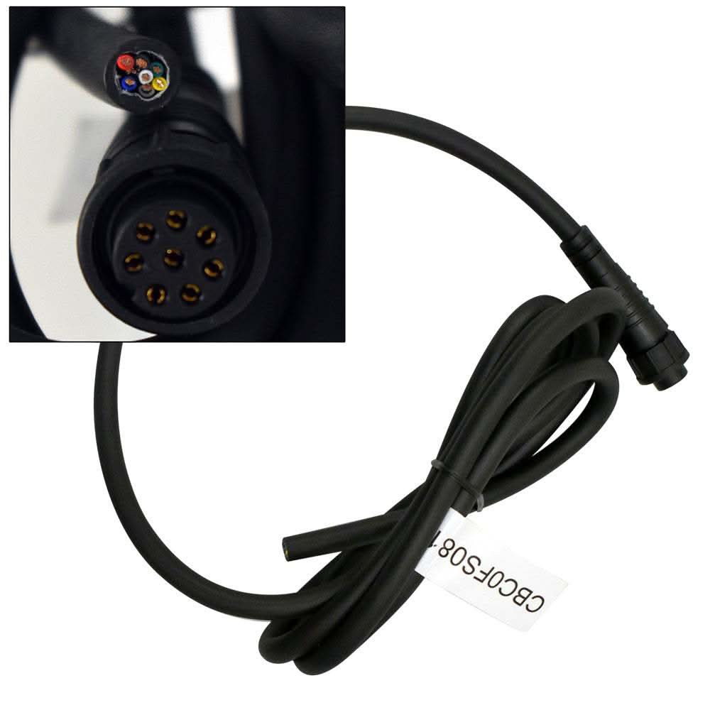 Furuno power cable for GP1871F and GP1971F displays with 8-pin connector and bare wire ends, 4.5 feet long