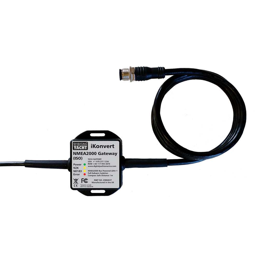 Digital Yacht iKonvert NMEA 2000 Gateway with ISO interface and integral cables for bi-directional NMEA 2000 to NMEA 0183 data conversion