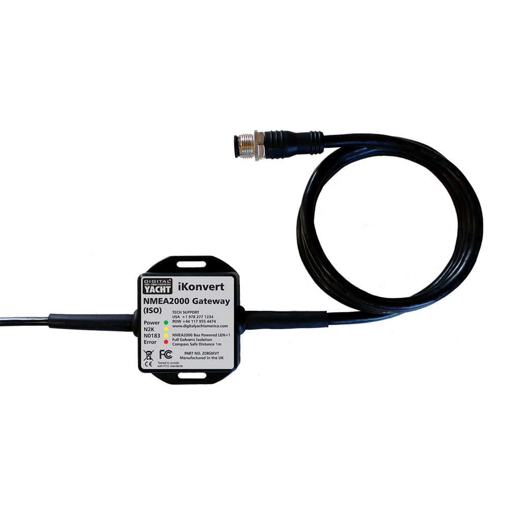 Digital Yacht iKonvert NMEA 2000 Gateway with ISO interface and integral cables for bi-directional NMEA 2000 to NMEA 0183 data conversion