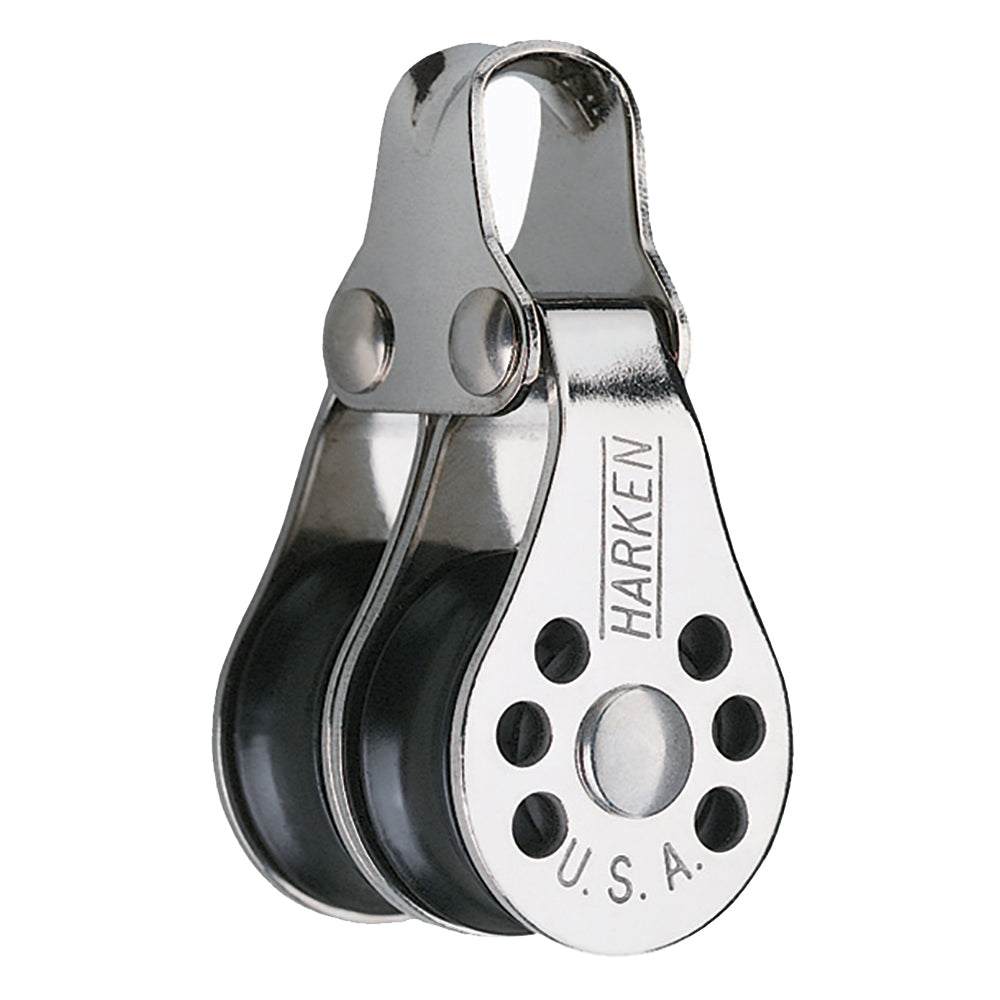 Harken 22mm Double Micro Block stainless steel low-friction sailing pulley with dual sheaves