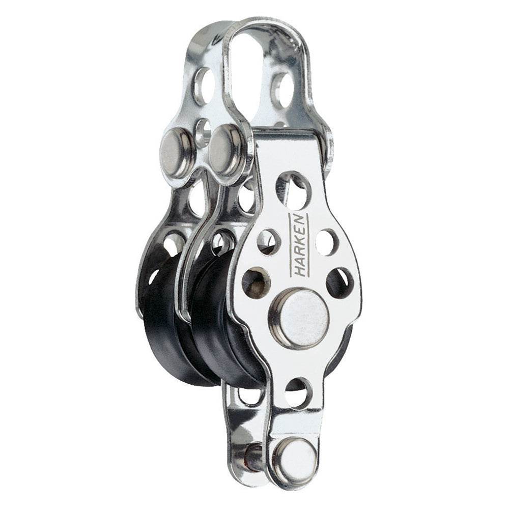 Harken 16mm Double Block with Becket, stainless steel bearings, 204kg working load, compact sailing pulley block
