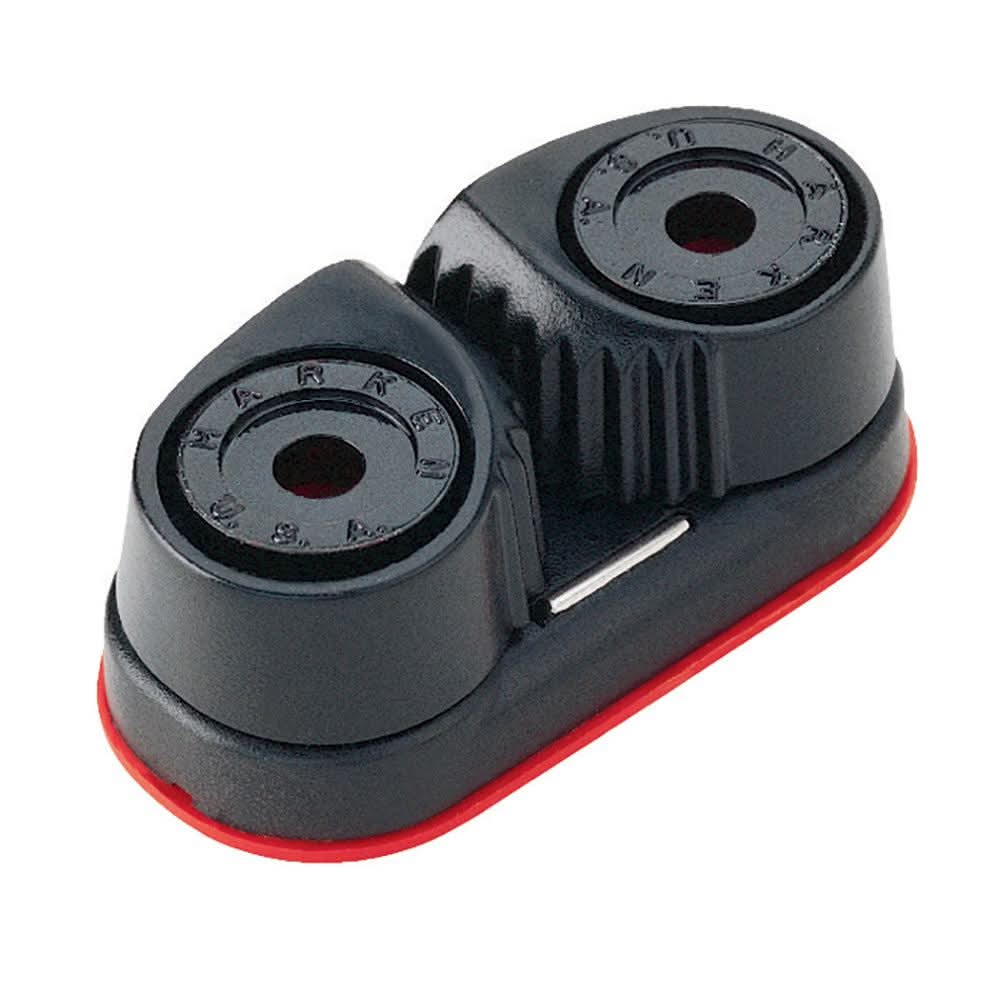 Harken Micro Carbo-Cam Cleat lightweight black sailing line holder with red base