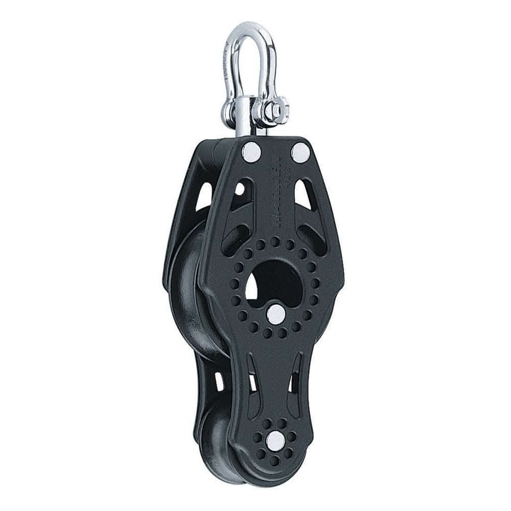Harken 40mm Carbo Air Fiddle Block with swivel, lightweight black sailing block with high load capacity