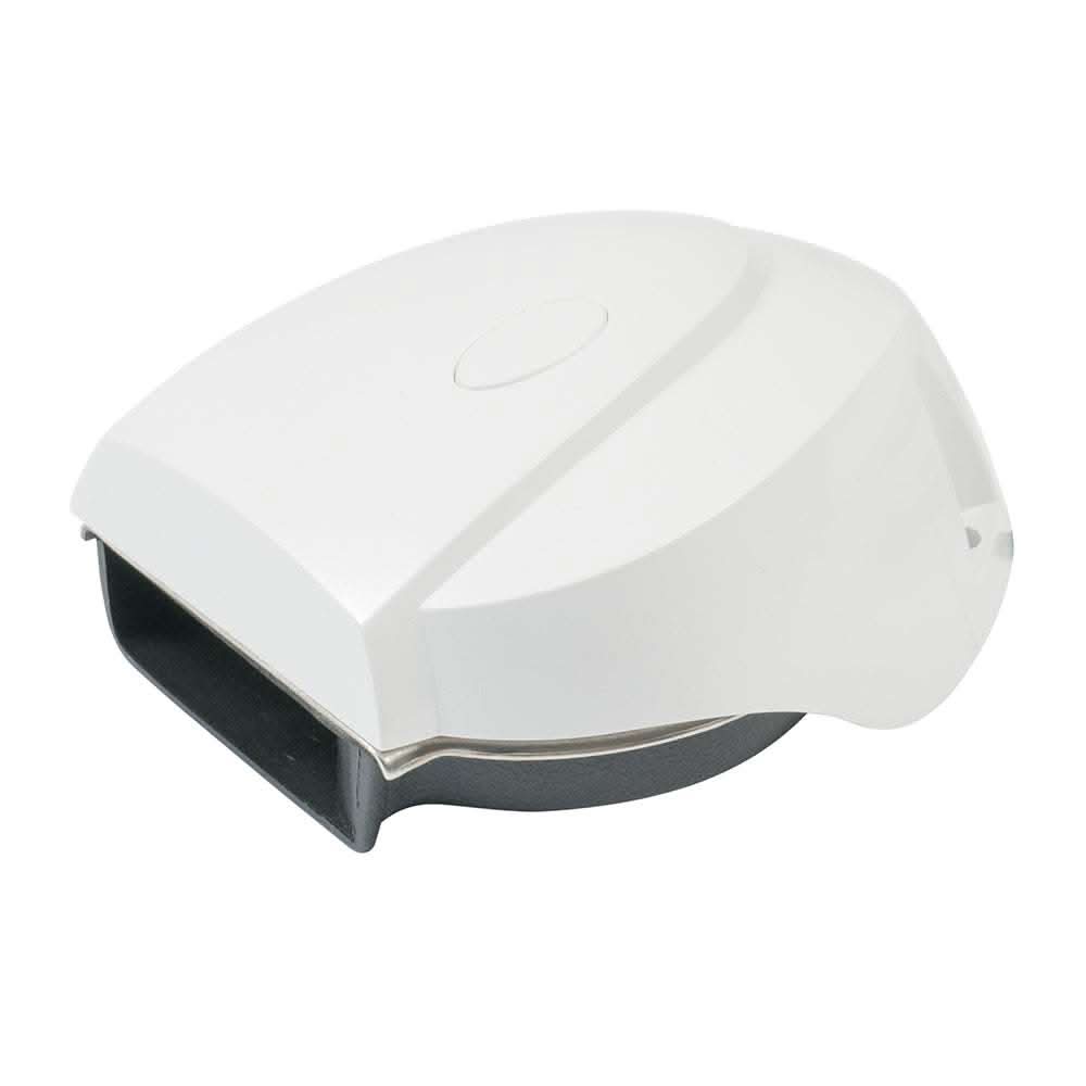 Marinco 12V MiniBlast Compact single horn with white ASA plastic cover and stainless steel diaphragm