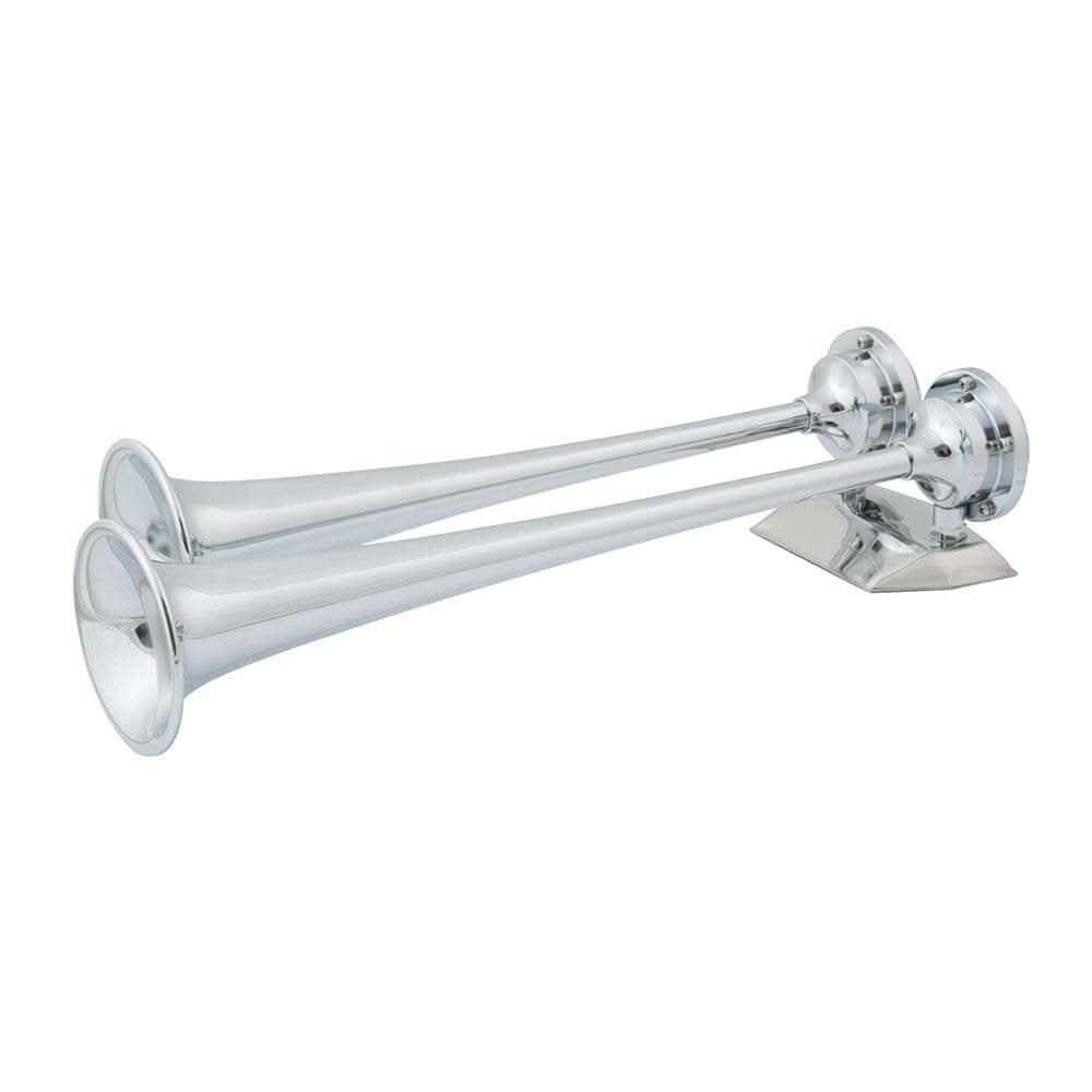 24V chrome plated dual trumpet air horn with compressor and fittings